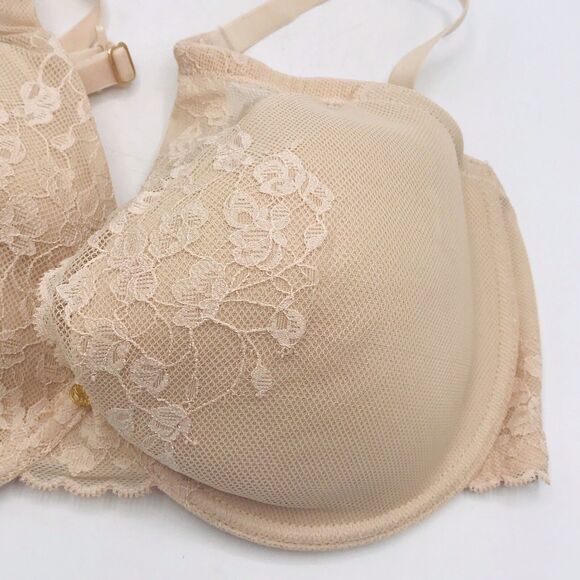 Natori Bra Tan Lace Underwire Adjustable Clasp Back Classic Loungewear 34DDD - Picture 5 of 8